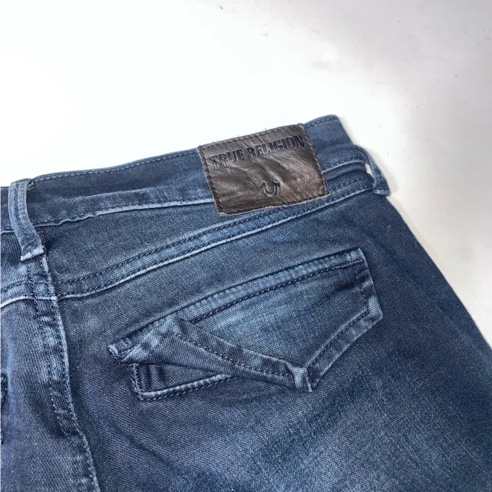 True Religion Halle Mid Rise Super Skinny Cargo Moto Jean Size 25 - Picture 12 of 16
